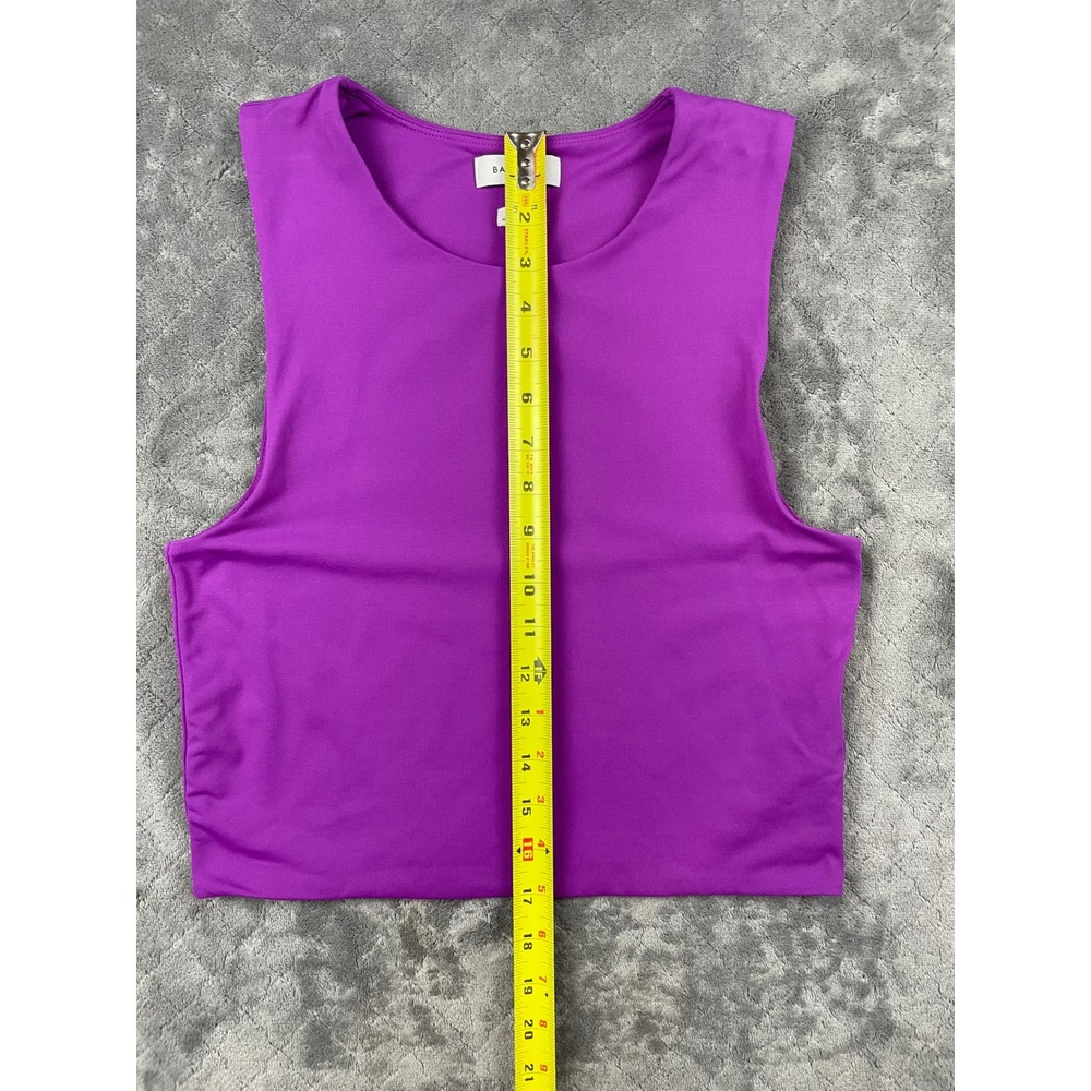 Babaton Purple Ribbed Ruched Tank‎ Top Size L - Picture 4 of 9